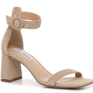 Steve Madden Reverie Sandal Heels‎ Size 9.5 Natural Suede